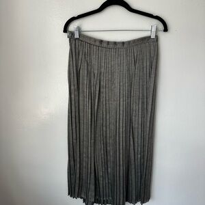 Gray Pleated Midi Skirt